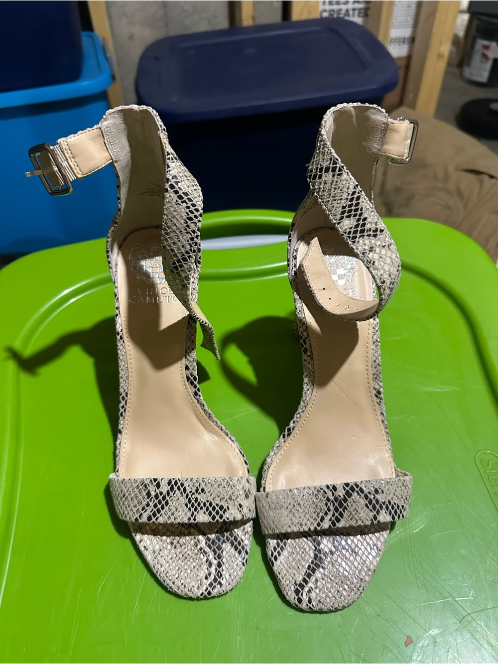 Snake print heel